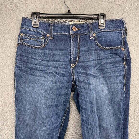 Ariat Jeans Women's 32 Blue Denim Dark Wash Real Southwestern Bootcut Flared - Picture 2 of 12